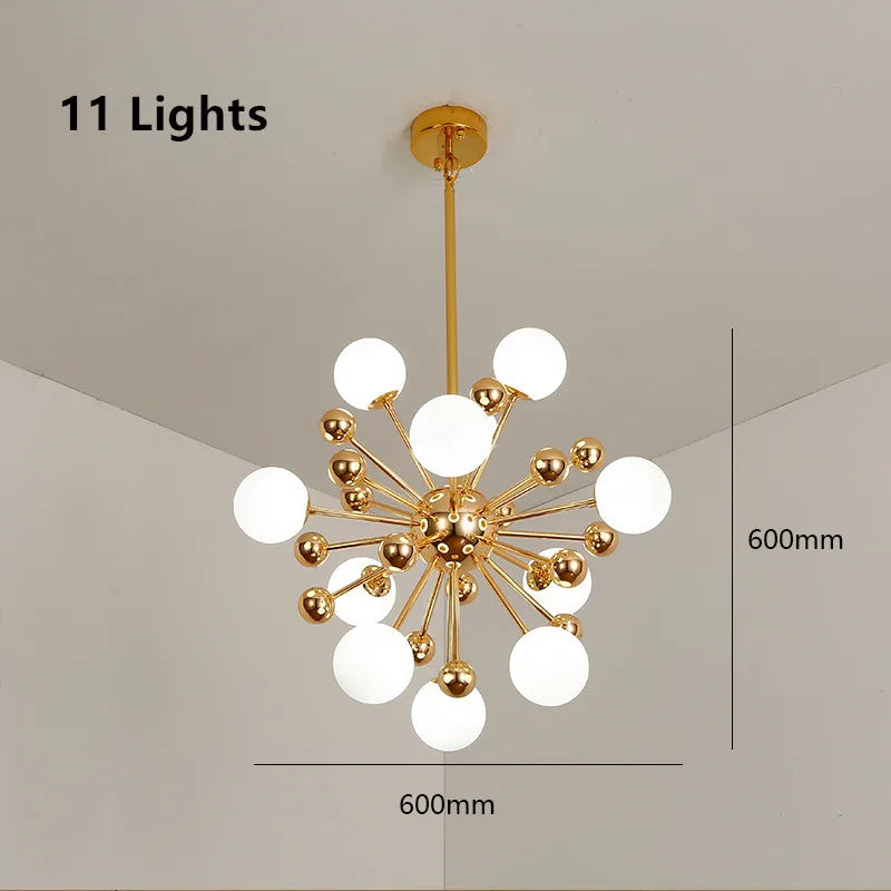 Decorbites™ Acryl-Molekül-Kronleuchter Golden Küche Restaurant Beleuchtung Sputnik Globus Lampe