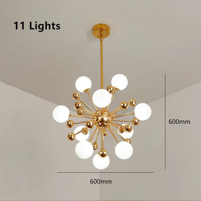 Decorbites™ Acryl-Molekül-Kronleuchter Golden Küche Restaurant Beleuchtung Sputnik Globus Lampe
