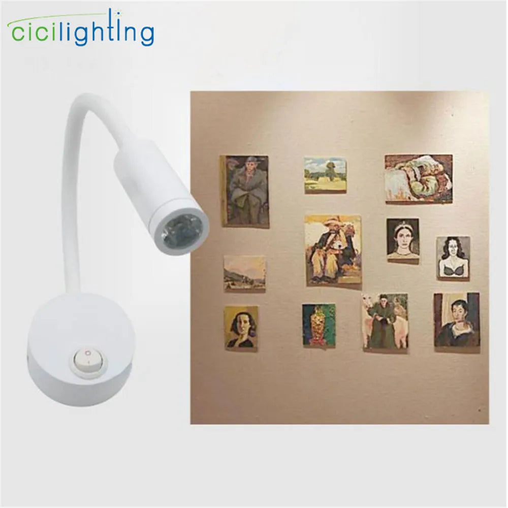 Decorbites™ dimmbare LED-Wandleuchte für Schlafzimmer, Wohnzimmer, Kinderzimmer – 3W verstellbare Gänsehals-Leselampe