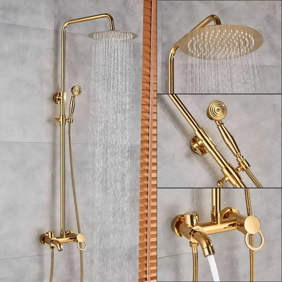 Decorbites™ Zweihand-Regendusche-System mit Schiebeschiene - Wandmontierter Badezimmer-Mischer