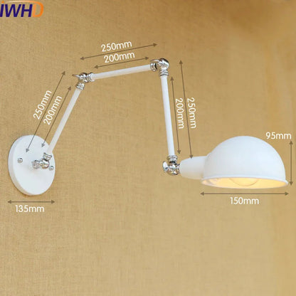 DecorBites™ Gold Swing Arm LED Wall Lamp Retro Loft Industrial Sconce