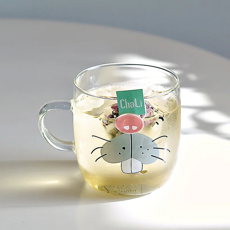DecorBites™ Killer Whale Glass Coffee Mug 350ml: Cute Polar Bear Tea Cup Heat Resistant Glass Beer Mug