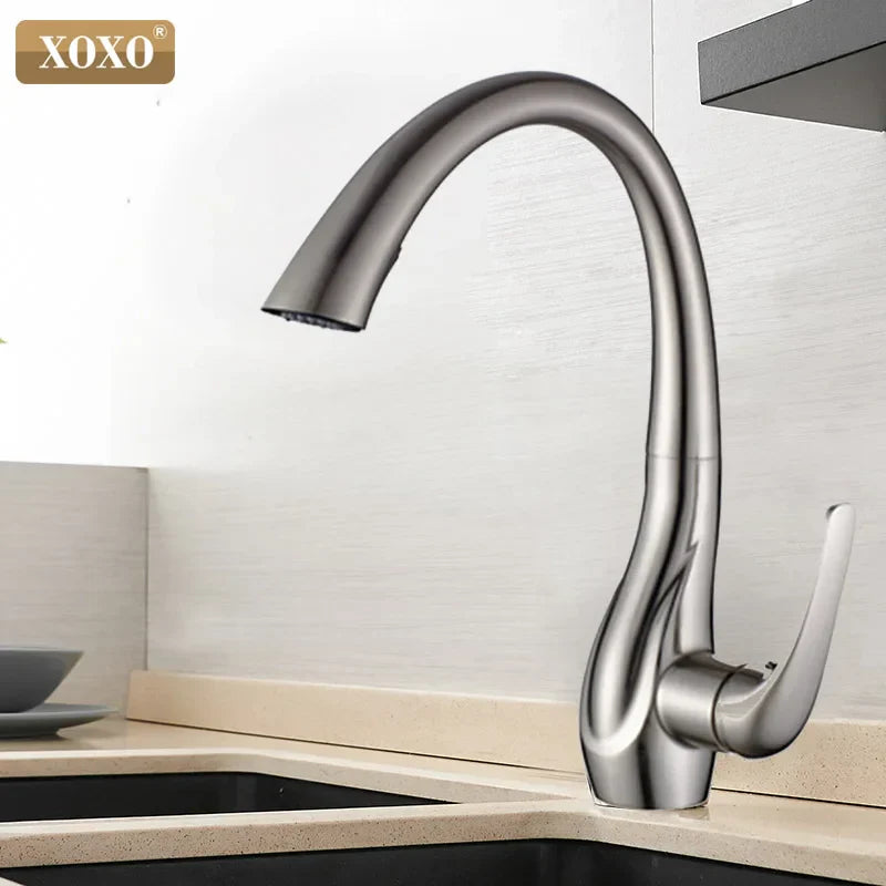 DecorBites™ Golden Kitchen Faucet Pull Out Single Handle Water Mixer Tap
