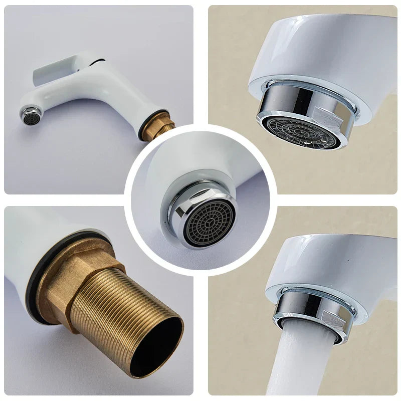 DecorBites™ Basin Brass Faucet Multi-color Bath Mixer, Cold Hot Water Taps, Innovative Fashion Style