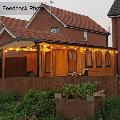 Decorbites™ G40 Bernstein-Glas Warm White LED-Lichterkette für Terrassen-Dekoration, dimmbar 1W Äquiv
