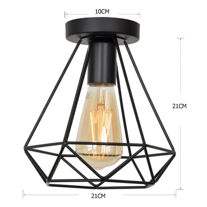 Decorbites™ Eisen Schwarz Käfig Deckenleuchte Retro Armaturen Wohnraumbeleuchtung