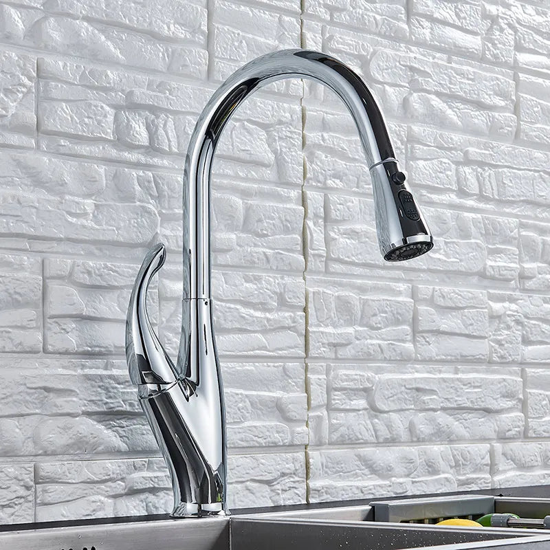Decorbites™ Küchenarmatur: Chrom/Schwarz Ausziehbarer Mischbatterie mit 2-Funktions-Strahlformer
