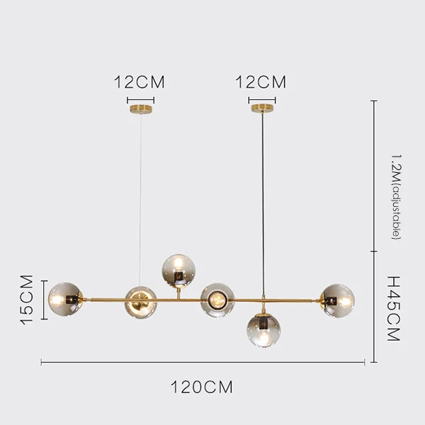 Decorbites™ Glas-Kugeln Metallstab Anhängerleuchten