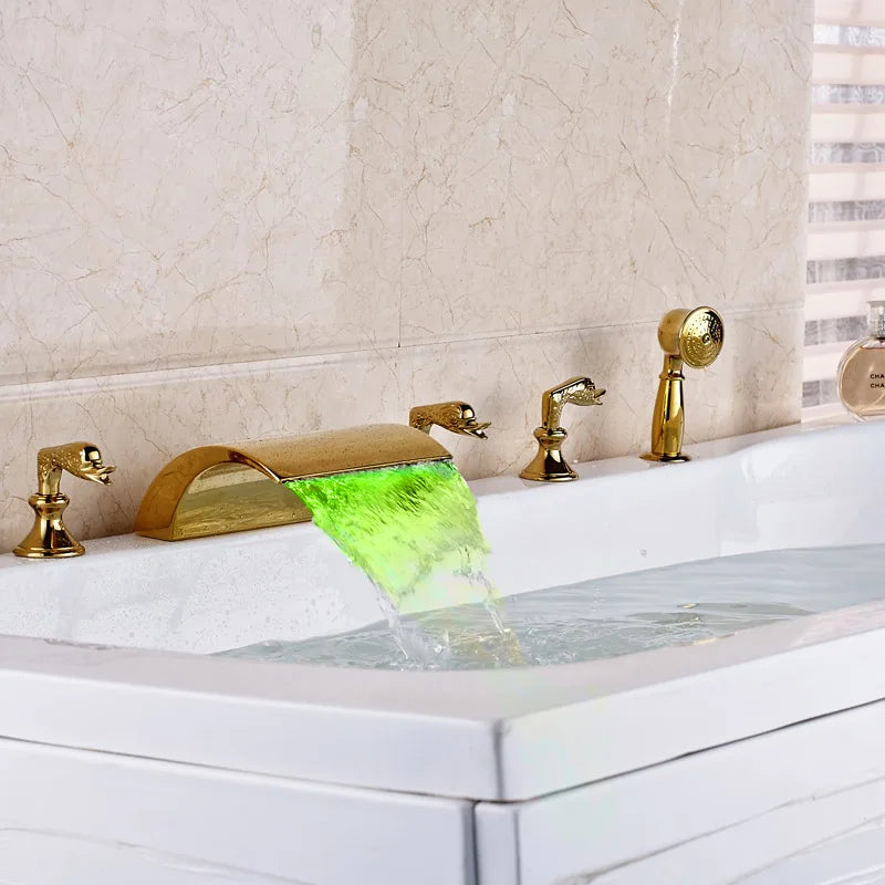 DecorBites™ LED Waterfall Bath Tub Faucet with Handshower