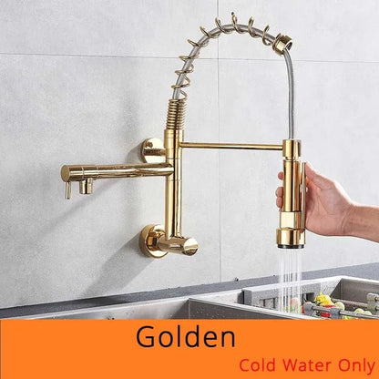 DecorBites™ Dual Spouts Kitchen Faucet with Handheld Shower - Wall Mounted Dual Spouts
