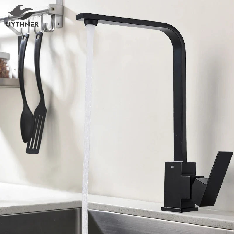 Decorbites™ Küchenarmatur: Gebürstetes Gold/Nickel/Schwarz Heiß-Kalt-Mischbatterie Wasserhahn