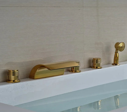 Decorbites™ Golden Wandmontierter Messing-Badewannenarmatur mit Handbrause