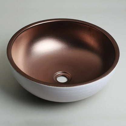 Decorbites™ Handbemaltes Keramisches Waschbecken-Set mit Goldenem Teekannen-Auslaufarmatur
