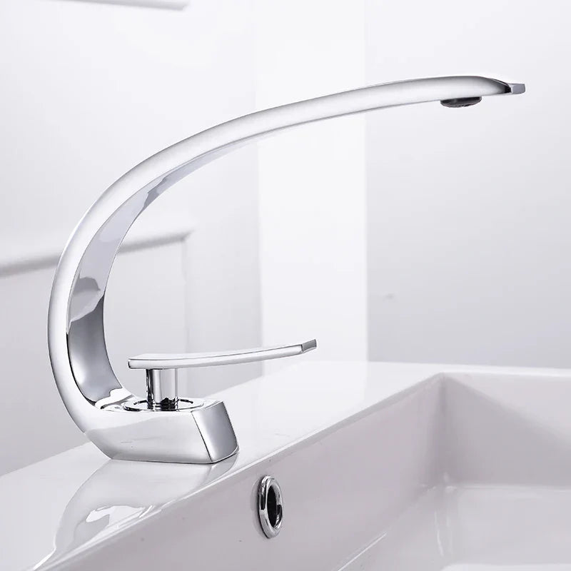 DecorBites™ Basin Faucet: Modern Brass Bathroom Mixer Tap with Single Handle and Single Hole