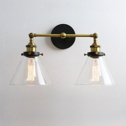 Decorbites™ Trichter-Glas-Metall-Wandleuchte mit Doppellampenkopf Wandarmatur