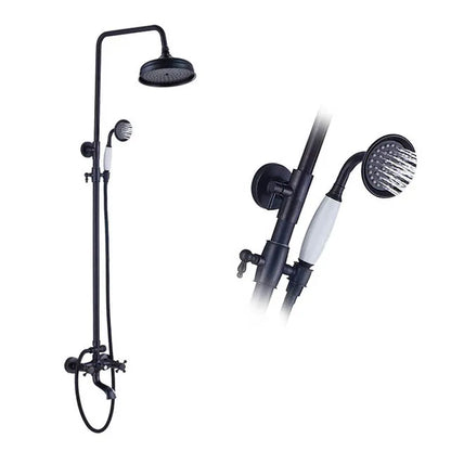 Decorbites™ Schwarzes Messing Bad-Duscharmatur-Set mit Handbrause und Wannenarmatur