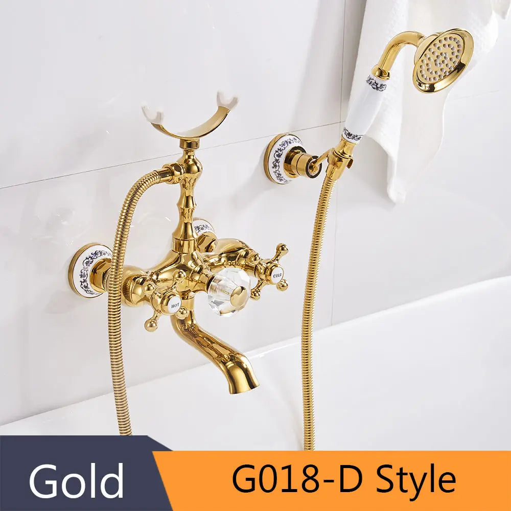 Gold Wall Bathtub Faucet