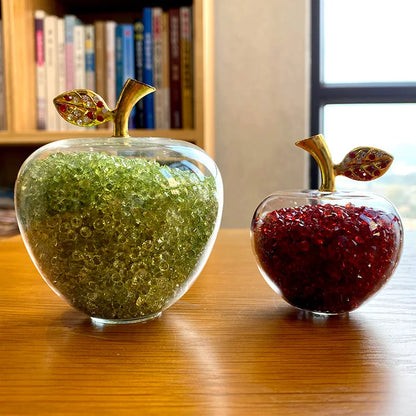 Decorbites™ Glas-Kristall-Apfel-Papiergewicht-Figurinen-Kollektion für die Dekoration von Zuhause und Büro