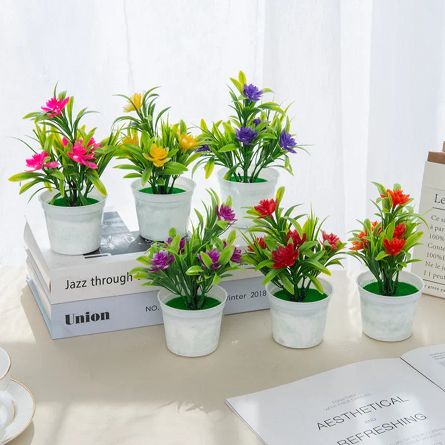 Decorbites™ Künstliche Blumen Bonsai Vase Mini Topf Heimdekoration Hochzeit DIY Blumentopf