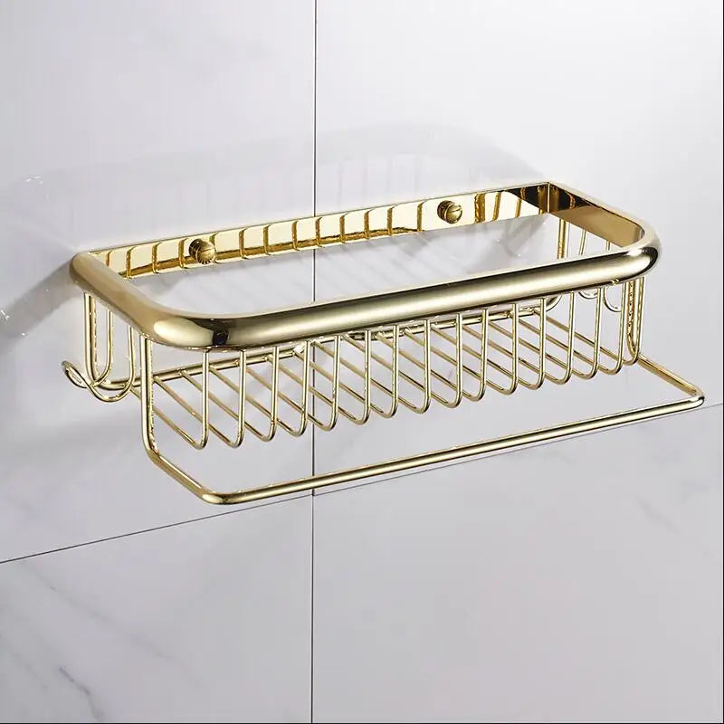 Gold Brass Bathroom Shelf