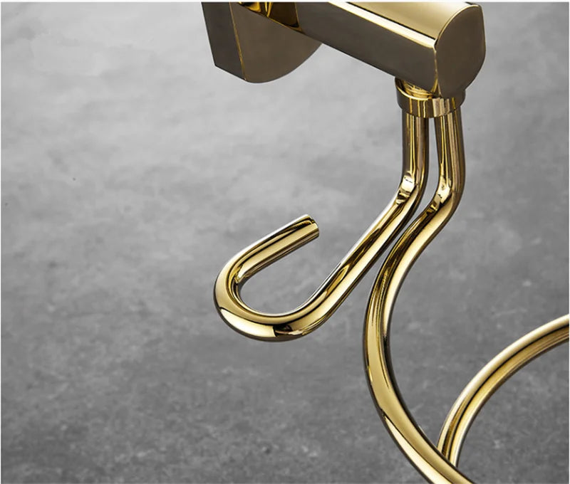 Decorbites™ Haarpflege-Organizer Wandregal - Goldener Halter für Föhn & Glätteisen