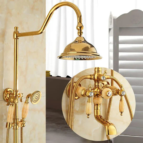 Gold Brass Shower Set