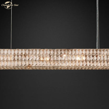 DecorBites™ Crystal LED Linear Chandelier for Kitchen Island Dining Room