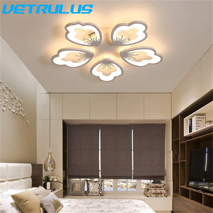 DecorBites™ Lotus Design LED Acrylic Chandelier Ceiling Lamp for Modern Living, Dining, and Study Rooms