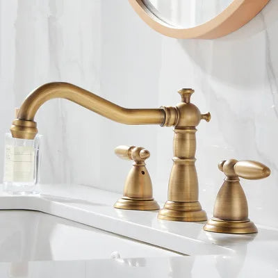 Gold Widespread Bathroom Faucet