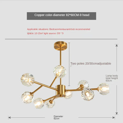 DecorBites™ Crystal LED Chandelier Ceiling Light for Elegant Home Décor
