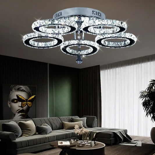Decorbites™ Kristall-LED-Deckenleuchtenringe – Edelstahl-Plafonnier-Lampe