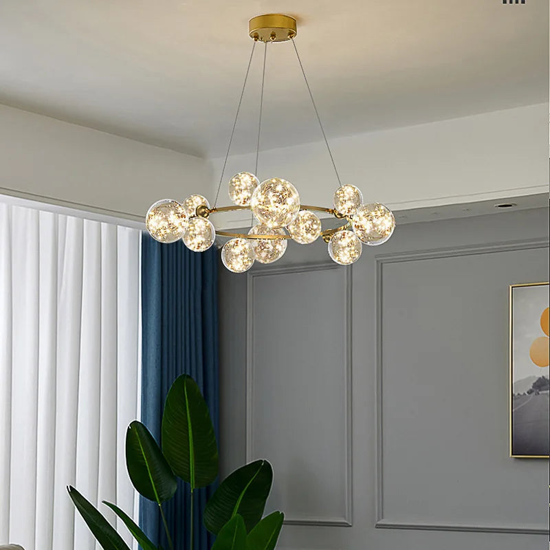 Decorbites™ Gold LED Glas-Blase-Lüster für Esszimmer und Restaurant