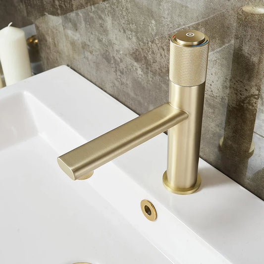 Decorbites™ Gold Einhebel-Waschbeckenarmatur Heiß-Kalt-Wasser-Mischer Aufsatzmontiert