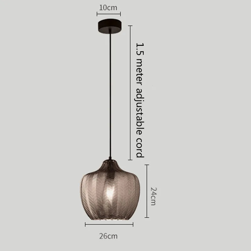 Decorbites™ Bernstein-Graues Glas-Lüster LED-Lampe Modern Nordisch Schlafzimmer Restaurant Bar Treppenhaus Lampe