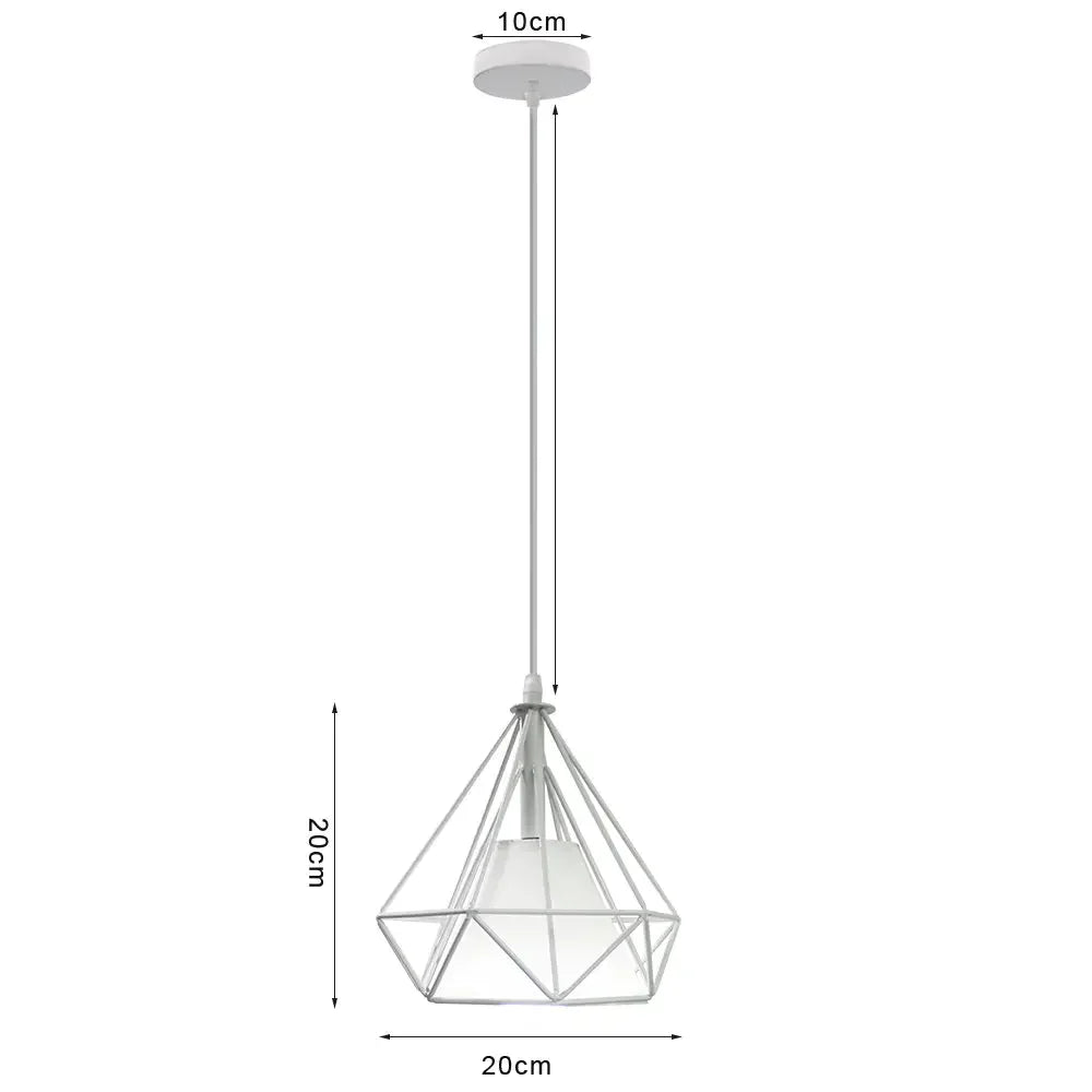 Decorbites™ Industrielles Vintage Weißes Schmiedeeisernes Käfig-Pendant-Licht für Wohnzimmer Schlafzimmer Esszimmer Loft