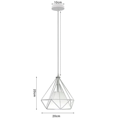 Decorbites™ Industrielles Vintage Weißes Schmiedeeisernes Käfig-Pendant-Licht für Wohnzimmer Schlafzimmer Esszimmer Loft