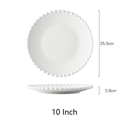 Decorbites™ Herzförmiges Perlmutt-Essbesteck-Set - Elegantes Porzellan-Tafelgeschirr für Salat, Suppe, Steak