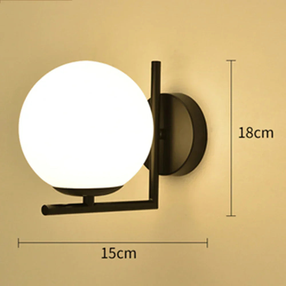 DecorBites™ Glass Ball LED Wall Lamp for Corridor Bedroom Living Room Décor