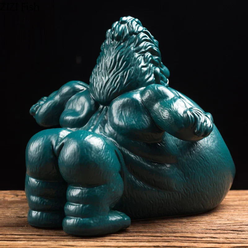 DecorBites™ Gorilla Ceramic Ashtray: Cartoon Animal Decor & Gift