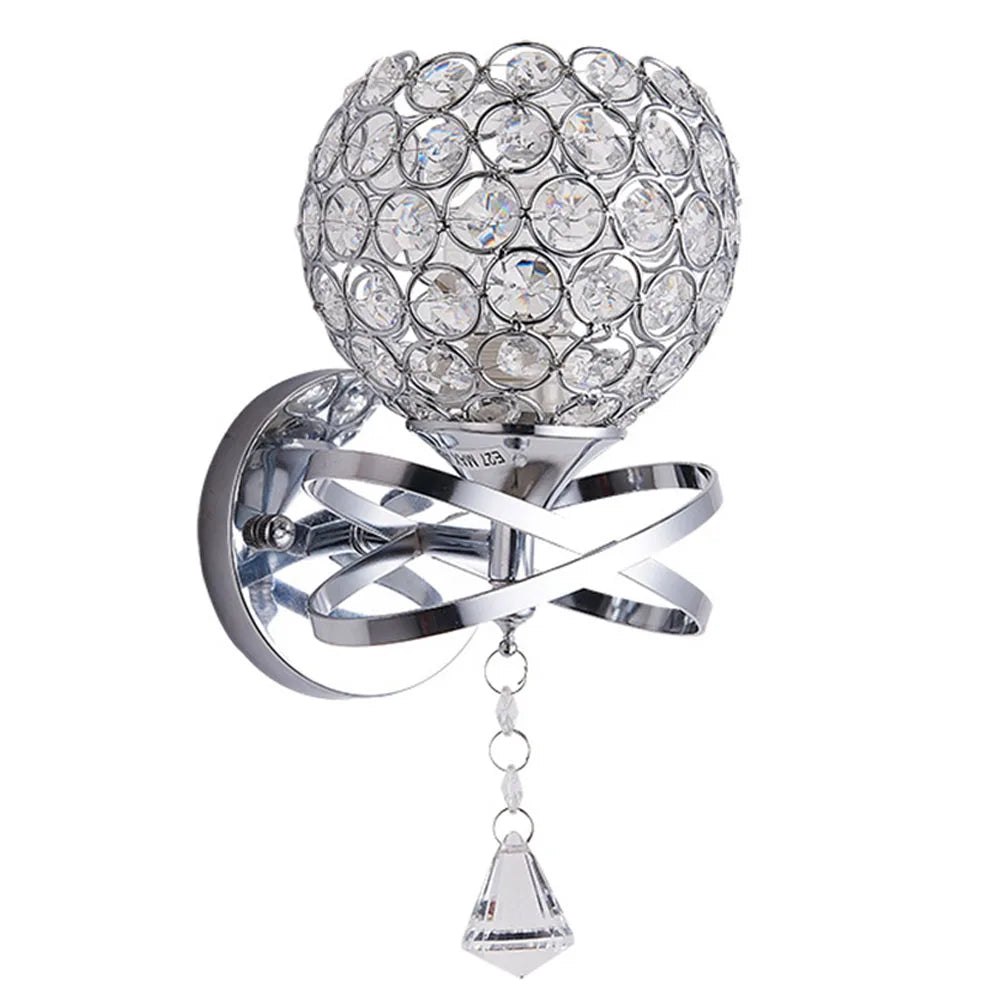 DecorBites™ Crystal Glass Wall Sconce for Bedroom & Living Room Lighting