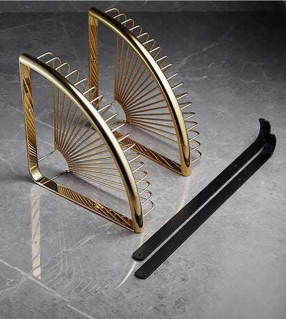 Decorbites™ Gold & Schwarz Eckregal: Messing-Badregale für stilvollen Stauraum