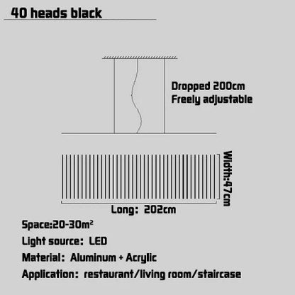 DecorBites™ LED Fishbone Pendant Chandelier for Modern Nordic Decor