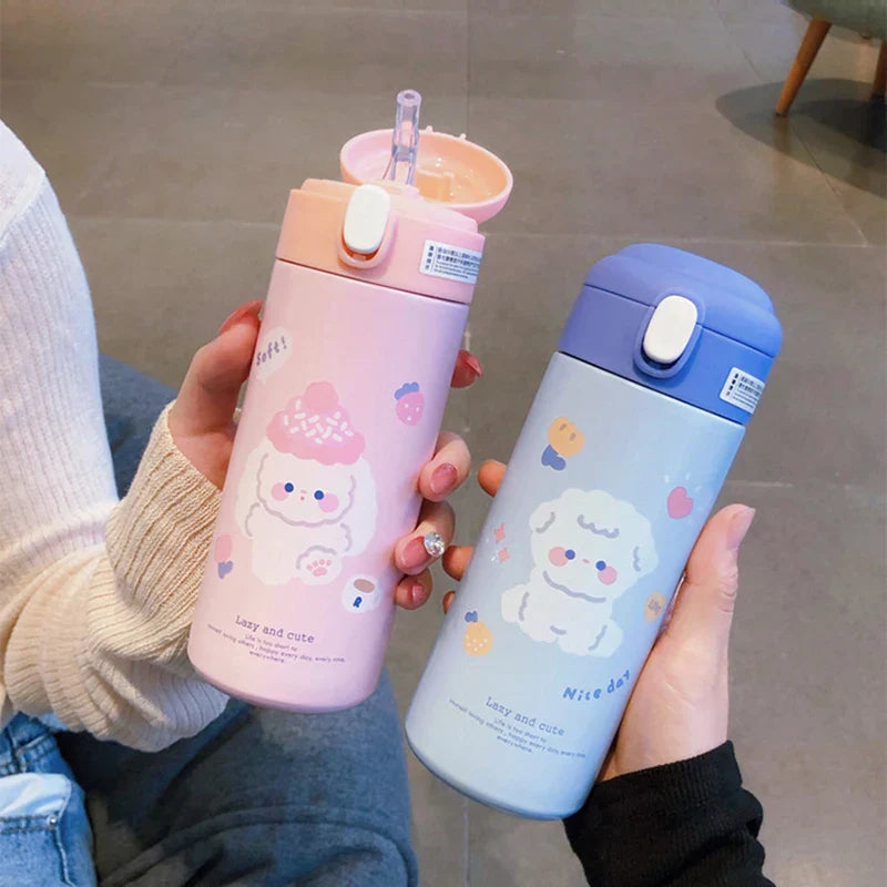 Decorbites™ Süßer Isolierter Trinkhalm-Becher Thermosflasche aus Edelstahl Vakuumflasche
