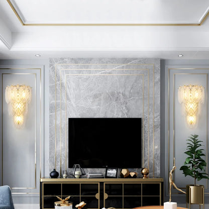 DecorBites™ Crystal Feather Wall Lamp: Modern Luxury for Bedroom, Living Room & Restaurant
