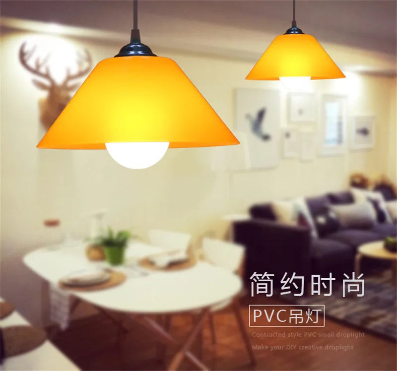 Modern PVC Dome Pendant Light With Iron Accents