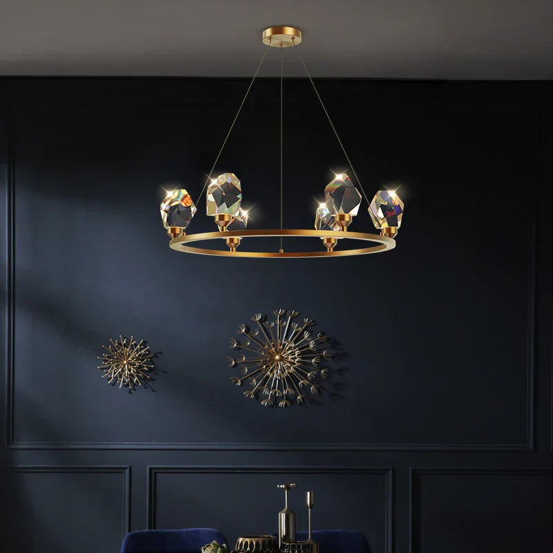 Decorbites™ Kristall-Kupfer-Runder Kronleuchter: Elegante LED-Hängeleuchte für das Esszimmer