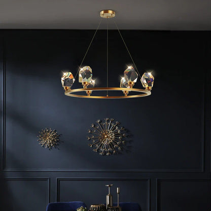Decorbites™ Kristall-Kupfer-Runder Kronleuchter: Elegante LED-Hängeleuchte für das Esszimmer