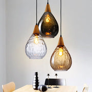 Glass Wood Pendant Lamp