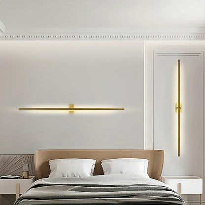 DecorBites™ Linear Metal Tubes LED Wall Light Gold for Modern Living Room & Bathroom Mirrors