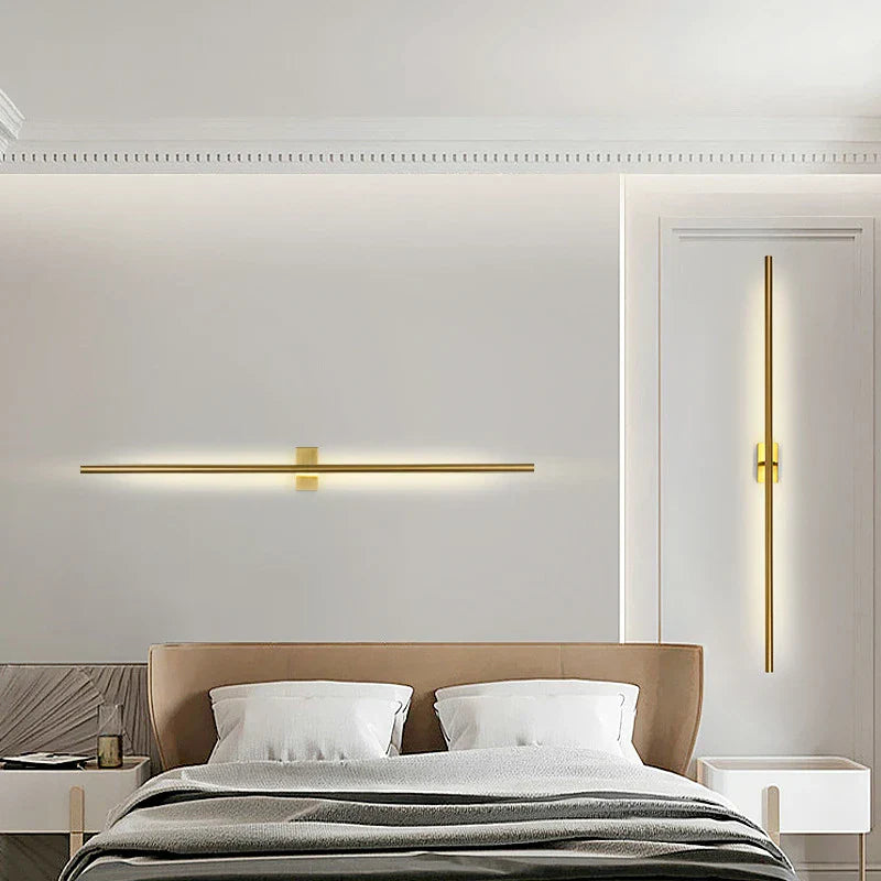 Gold LED Wall Light Linear 120cm Bathroom Mirror